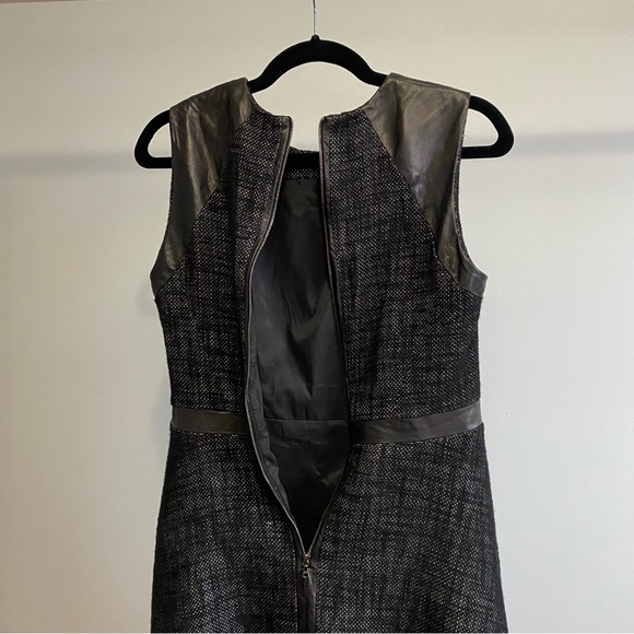 Judith and Charles Knit Leather Trim Black Dress - Picture 8 of 11